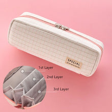 Load image into Gallery viewer, Large Capacity Plaid Pencil Cases (6 Colors)