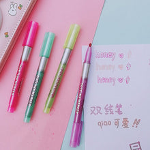 Load image into Gallery viewer, Double Lines Art Markers Set (Metallic Colors) - Original Kawaii Pen