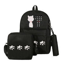 Load image into Gallery viewer, Cute Kawaii Canvas Cat Backpack Set ⭐ Value Pack 3 Pcs Set ⭐ 3 Colors ⭐ - Original Kawaii Pen