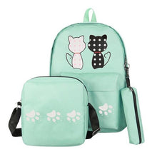 Load image into Gallery viewer, Cute Kawaii Canvas Cat Backpack Set ⭐ Value Pack 3 Pcs Set ⭐ 3 Colors ⭐ - Original Kawaii Pen