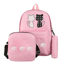 Load image into Gallery viewer, Cute Kawaii Canvas Cat Backpack Set ⭐ Value Pack 3 Pcs Set ⭐ 3 Colors ⭐ - Original Kawaii Pen