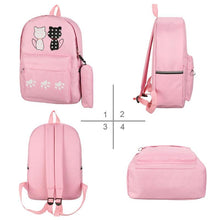 Load image into Gallery viewer, Cute Kawaii Canvas Cat Backpack Set ⭐ Value Pack 3 Pcs Set ⭐ 3 Colors ⭐ - Original Kawaii Pen