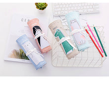 Load image into Gallery viewer, Korean Cute Animal Roll Up Pencil Case - Original Kawaii Pen