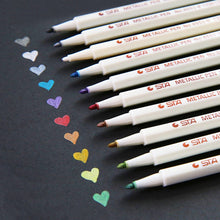 Load image into Gallery viewer, Fineliner Metallic Shade Brush Pen ⭐ Set of 10 Colors ⭐ - Original Kawaii Pen