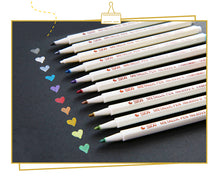 Load image into Gallery viewer, Fineliner Metallic Shade Brush Pen ⭐ Set of 10 Colors ⭐ - Original Kawaii Pen