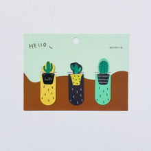 Load image into Gallery viewer, Cactus & Sakura Magnetic Bookmark Set - Original Kawaii Pen