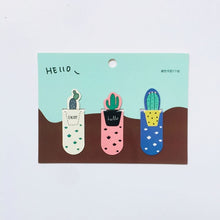 Load image into Gallery viewer, Cactus & Sakura Magnetic Bookmark Set - Original Kawaii Pen