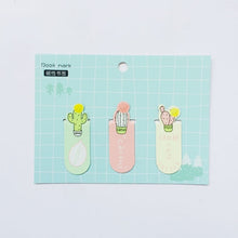 Load image into Gallery viewer, Cactus & Sakura Magnetic Bookmark Set - Original Kawaii Pen