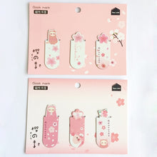 Load image into Gallery viewer, Cactus & Sakura Magnetic Bookmark Set - Original Kawaii Pen