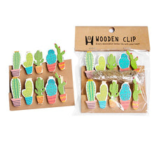 Load image into Gallery viewer, Cactus Wooden Paper Clips - Original Kawaii Pen
