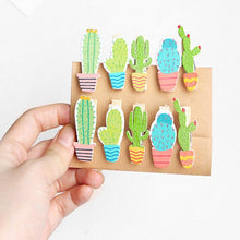 Load image into Gallery viewer, Cactus Wooden Paper Clips - Original Kawaii Pen