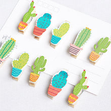 Load image into Gallery viewer, Cactus Wooden Paper Clips - Original Kawaii Pen