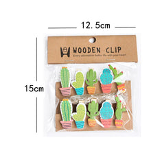 Load image into Gallery viewer, Cactus Wooden Paper Clips - Original Kawaii Pen