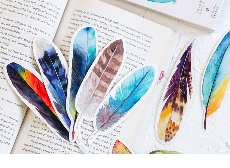 Colorful Feather Paper Bookmarks - Kawaii Pen Shop - Cutsy World