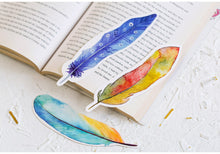 Load image into Gallery viewer, Colorful Feather Paper Bookmarks - Original Kawaii Pen