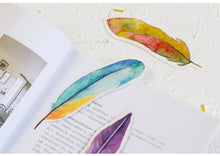 Load image into Gallery viewer, Colorful Feather Paper Bookmarks - Original Kawaii Pen