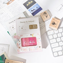 Load image into Gallery viewer, Vintage Universe Stamp & Ink Pad Set - Original Kawaii Pen