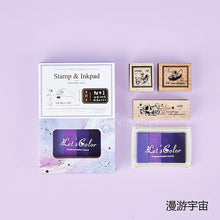 Load image into Gallery viewer, Vintage Universe Stamp & Ink Pad Set - Original Kawaii Pen