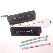 Load image into Gallery viewer, Vintage B&W Leather Pencil Case - Original Kawaii Pen