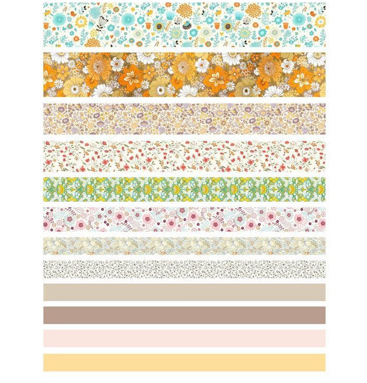 Pastel Floral Washi Stripes Patterned Vinyl – TheVinylPeople