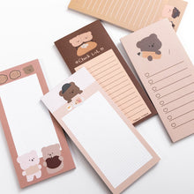 Load image into Gallery viewer, Cute Korean Bear Memo Pads (5 Types) - Original Kawaii Pen
