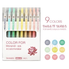 Load image into Gallery viewer, Morandi Pastel Colors Retractable Gen Pen Set (9 Colors) - Original Kawaii Pen