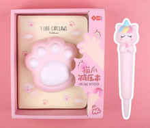 Load image into Gallery viewer, Signature Leather 3D Kawaii Animal Notebook Set - Original Kawaii Pen