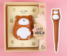 Load image into Gallery viewer, Signature Leather 3D Kawaii Animal Notebook Set - Original Kawaii Pen