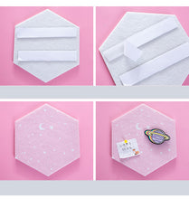 Load image into Gallery viewer, 3D Hexagon Moon & Star Message Board Set (7pcs) - Original Kawaii Pen