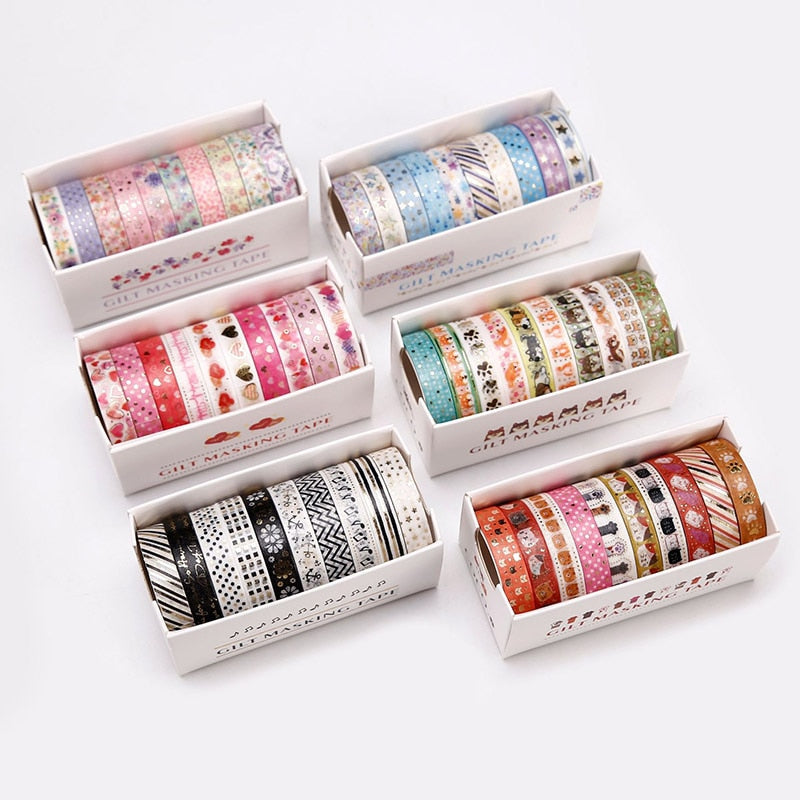 Gold Foil Paper Tape Set, Washi Tape, Masking Tape for Gift