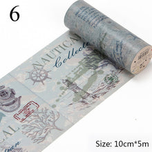 Load image into Gallery viewer, Vintage Wide Washi Tape (12 Designs)