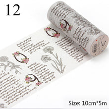 Load image into Gallery viewer, Vintage Wide Washi Tape (12 Designs)