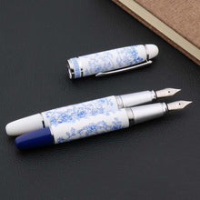 Load image into Gallery viewer, Japanese Blue Floral Ceramic Fountain Pen