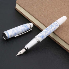 Load image into Gallery viewer, Japanese Blue Floral Ceramic Fountain Pen
