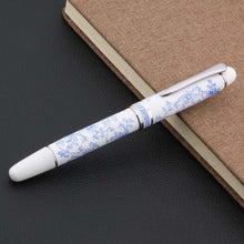 Load image into Gallery viewer, Japanese Blue Floral Ceramic Fountain Pen