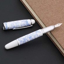 Load image into Gallery viewer, Japanese Blue Floral Ceramic Fountain Pen