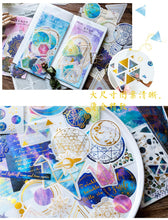 Load image into Gallery viewer, Exotic Universe Gold foiled Stickers (6 Types)