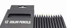 Load image into Gallery viewer, Matt Black Colorful HB Pencil Set (12 Colors)