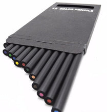 Load image into Gallery viewer, Matt Black Colorful HB Pencil Set (12 Colors)