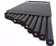Load image into Gallery viewer, Matt Black Colorful HB Pencil Set (12 Colors)