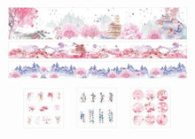 Load image into Gallery viewer, Cherry Blossom Washi Tape + Sticker Set