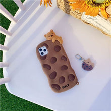 Load image into Gallery viewer, Original Kawaii 3D Chocolate Cookie Bear iPhone Case