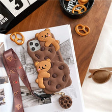 Load image into Gallery viewer, Original Kawaii 3D Chocolate Cookie Bear iPhone Case