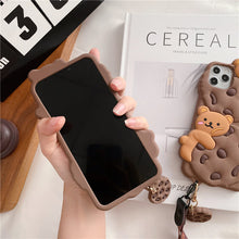 Load image into Gallery viewer, Original Kawaii 3D Chocolate Cookie Bear iPhone Case