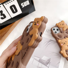 Load image into Gallery viewer, Original Kawaii 3D Chocolate Cookie Bear iPhone Case