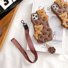 Load image into Gallery viewer, Original Kawaii 3D Chocolate Cookie Bear iPhone Case