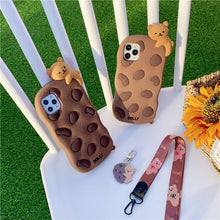 Load image into Gallery viewer, Original Kawaii 3D Chocolate Cookie Bear iPhone Case