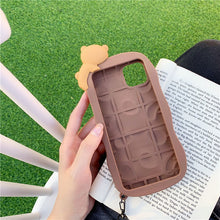 Load image into Gallery viewer, Original Kawaii 3D Chocolate Cookie Bear iPhone Case