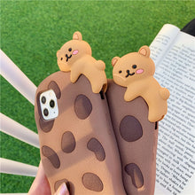 Load image into Gallery viewer, Original Kawaii 3D Chocolate Cookie Bear iPhone Case