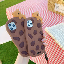 Load image into Gallery viewer, Original Kawaii 3D Chocolate Cookie Bear iPhone Case